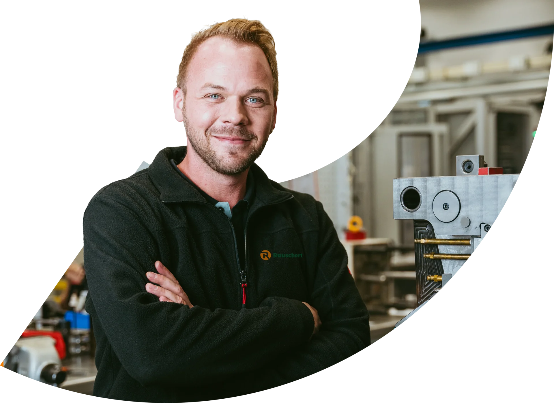 Mitarbeiter aus der Produktion mit Rauscher
